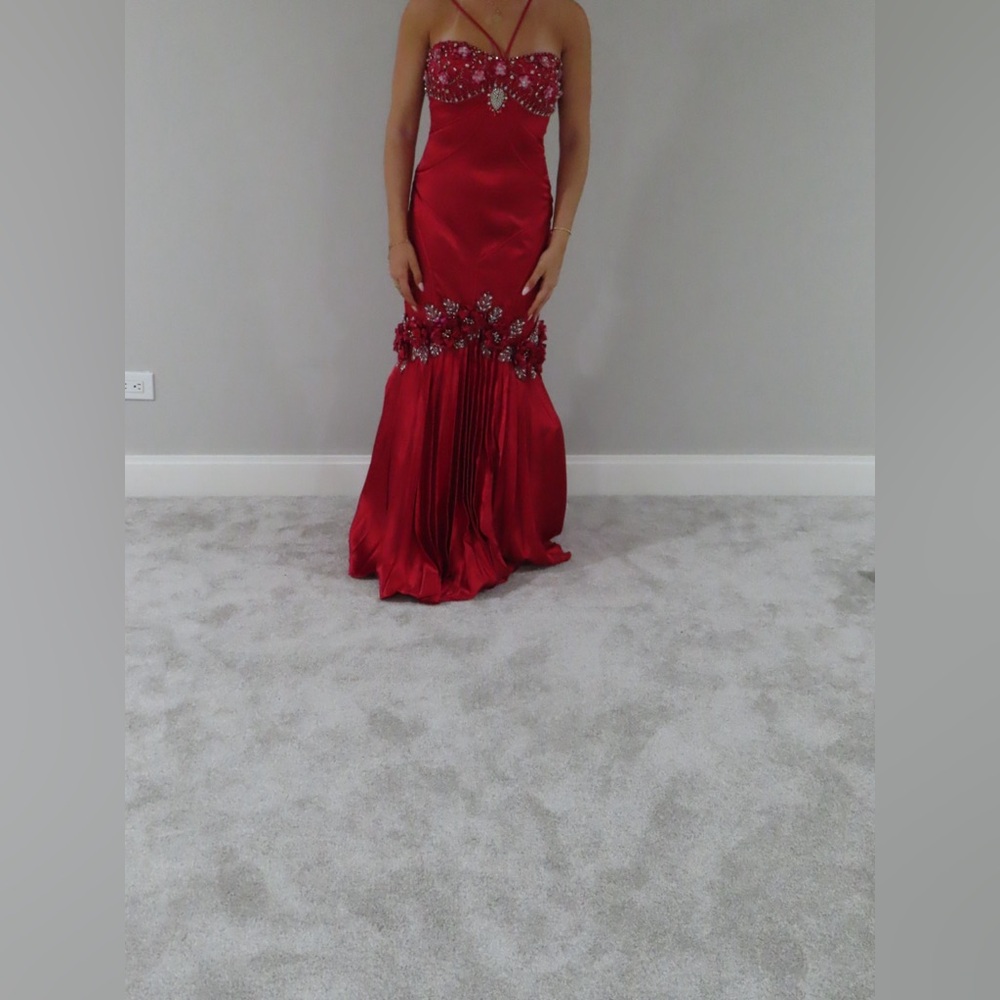Red evening dress